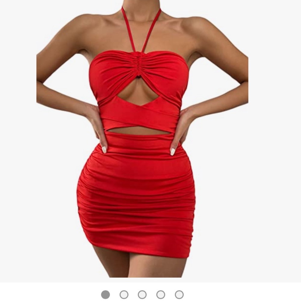 Shein red cocktail dress